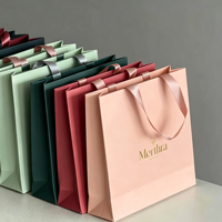 Sac cadeau en papier recyclable avec logo personnalisé, luxe léger, capacité 6-9 kg, robuste, pour emballage de boutique