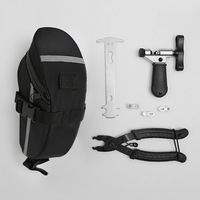 Kit de réparation de vélo multi-outils portable avec mini pompe, sacoche de selle en alliage + PVC + toile pour vélos de route/de montagne