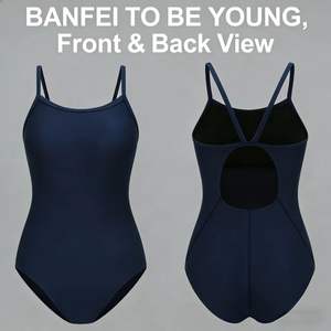 Maillot de bain une pièce <span class=keywords><strong>à</strong></span> double bretelles fines et très élastiques avec coussinets de poitrine amovibles, un maillot de bain ajusté pour femme - Product Image 5