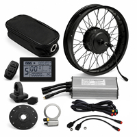 Kit de conversion de moteur de vélo électrique 1000W 48V pour pneus larges, moteur de moyeu arrière fileté 24V, kit de vélo électrique 20x4, 20 26 1KW