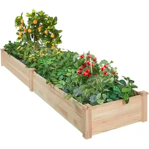 Plantador de cama de jardim XWP033 cor natural para jardim ao ar livre, vegetais e flores