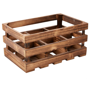 Panier de rangement <span class=keywords><strong>en</strong></span> bois brûlé sur mesure, style ferme, pour bouteilles de <span class=keywords><strong>vin</strong></span>, décoratif pour le lait - Product Image 3