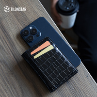 Dompet Kulit Kompak TILONSTAR OEM dengan Logo Kustom, Dompet Kecil untuk Perjalanan Bisnis dan Merek Hadiah