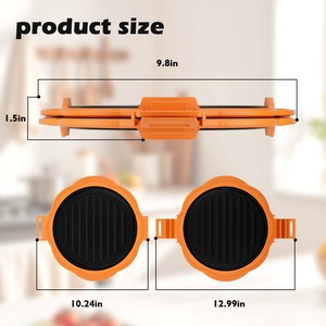 Plateau de cuisson au micro-ondes à chauffage rapide, moule rond en silicone jaune pour la réchauffation des ailes de poulet, outil de cuisine - Product Image 3