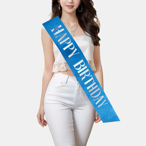 1 pezzo Glitter Happy Birthday Sash tracolla etichetta cintura <span class=keywords><strong>di</strong></span> compleanno fascia per donne uomini festa <span class=keywords><strong>di</strong></span> compleanno bomboniere forniture - Product Image 3