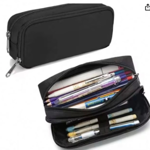 Étui à crayons et stylos grande capacité en nylon, échantillon gratuit, trousse à crayons simple, organiseur de bureau, sac à stylos - Product Image 1