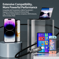 Câble USB4 40 Gbps USB C vers USB C, charge rapide PD 240 W, transfert de données vidéo, nylon tressé, cordon court de 10 cm pour téléphone portable, ordinateur portable