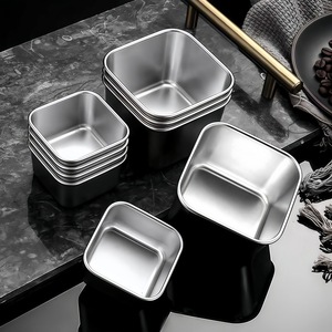 ACS02 Stainless Steel Sauce Cups With Silicone Lids <b>Stackable</b> Portable Leak Proof Bpa Free Square Small Size Single Compartment - Product Image 3