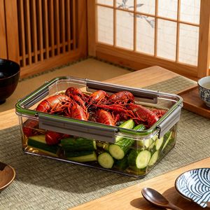 Pickling Jar Rectangle Food Grade Airtight Clip On Lid For Fermented Vegetables And Meats Storage Container - Product Image 2