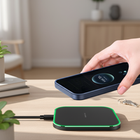 Chargeur sans fil ultra-plat 7W 15W en gros, en stock, chargeur rapide portable pour appareils mobiles