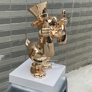 Escultura de Pato Scrooge de Diseño Personalizado para Decoración de Interiores, Esculturas de Pato, Escultura de Resina Galvanizada - Product Image 6