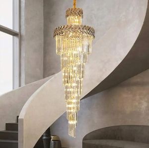 Modern Staircase Hanging Light Wedding Large Long Spiral Luxury Led Crystal <b>Chandeliers</b> for Home - Product Image 4