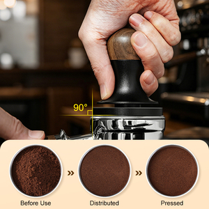 เครื่องกดกาแฟ HIGHWIN 15 ปอนด์/25 ปอนด์ แบบสปริง พร้อมด้ามไม้ อลูมิเนียมชุบอโนไดซ์ อุปกรณ์บาริสต้าสำหรับเอสเพรสโซ - Product Image 5