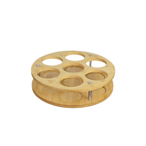 Estante giratorio de bambú para especias, bandeja redonda para condimentos de cocina, soporte giratorio para almacenamiento de especias para cocinar - Product Image 5