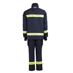 Combinaison de pompier DRD Nomex, style split, avec bandes réfléchissantes, bleu foncé, protection intégrale du corps - Product Image 1