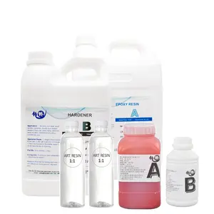 Epoxy Resin dan Pengeras 1:1 Kristal Jernih Seni Resin Kit Epoxy Resin Tidak Beracun untuk Lapisan Serat Kaca UV Stabil