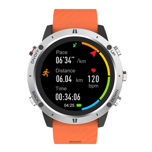 Sunroad G5 Pro Round OLED Smartwatch Orange Silicone Band GPS Navigation Altitude Heart Rate Monitor Waterproof Running Swimming - Product Image 1