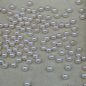 Perles d'Akoya d'eau de mer naturelles de 5-6 mm, miroir lumineux, blanc impeccable, Zhuji, perles nues en vrac, vente en gros - Product Image 4