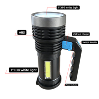Lampe de poche de camping Outlux 3W étanche IPX5 160 lumens haute puissance rechargeable USB LED ABS longue portée avec lumière latérale