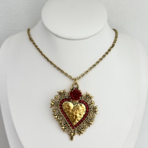 Nuevo Collar de Moda Clásico Rojo Elegante con Colgante de Corazón, Tema de <span class=keywords><strong>Cuento</strong></span> de Hadas, Flor de Lujo, Joyería para Mujer, Regalo de Fiesta, Venta al por Mayor - Product Image 4
