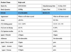 Mỹ phẩm cấp 99% kojic Bột Acid cho da làm trắng CAS 501 - Product Image 2