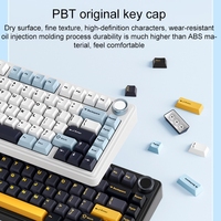 AULA F75 80 Tombol Keyboard Mekanik RGB Kustom Tiga Mode Koneksi Kabel & 2.4G