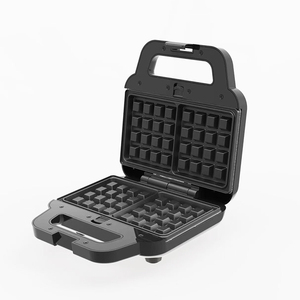 Machine à sandwichs petit-déjeuner multifonctionnelle 750W de haute qualité, gaufrier et panini, couleur noire, en promotion - Product Image 2