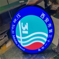 Boîte à lumière LED circulaire 3D double face, étanche IP65, murale, pour signalisation publicitaire directionnelle pour hôpitaux et entreprises