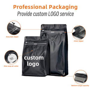 1kg de papel Kraft artesanal de plástico impreso personalizado, paquete Doy de fondo plano, bolsa reciclable, bolsa de café en grano con cremallera y válvula - Product Image 2