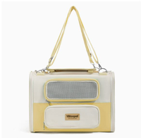 Sac de transport pour animaux de compagnie (chats et chiens) grande capacité en tissu Oxford, tendance, avec fermeture éclair, portable, respirant, multifonctionnel, pour l'extérieur et la voiture