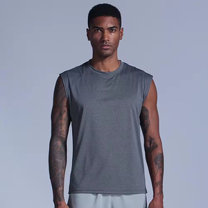 Men O-Neck Fitness Sportswear Plain Tank Top <b>Sleeveless</b> <b>Tshirt</b> Breathable Workout Sports Tank Top Gym Athletes Mens Tank Top - Product Image 2