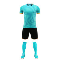 Maillots de football unisexes personnalisés, ensembles d'uniformes d'équipe, tricotés 100% polyester, respirants, écologiques, anti-plis, manches courtes