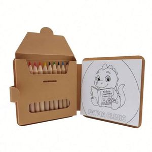 Livre de coloriage personnalisé pour enfants avec couverture en kraft, papeterie de dessin avec 12 crayons de couleur, ensemble de papier artistique pour enfants - Product Image 1