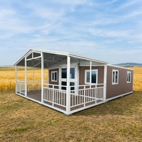Villa préfabriquée de luxe avec chambres, maison conteneur pliable et extensible, mini-maison familiale mobile et portable