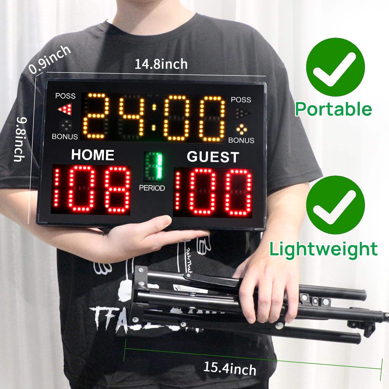 GAN XIN Elektronisch scorebord, digitaal scorebord, 6 cijfers, led-scorebord met afstandsbediening, tennis, puntenteller voor tennis, volleybal, honkbal