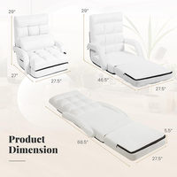 Fauteuil de massage 4D convertible Lazy Design, chaise longue pliante pour gaming, convertible en lit avec support dorsal