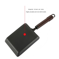 Poêle à œufs rectangulaire Tamagoyaki de haute qualité 15x19cm, profondeur 4cm, en acier au carbone, design Japandi, compatible induction, température maximale 525°C