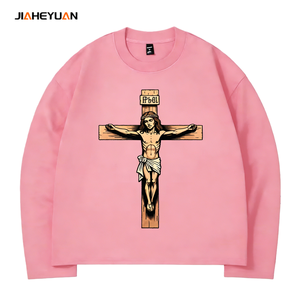 Maglietta a Maniche Lunghe con Croce di Gesù Personalizzata 2026 per Uomo e Donna: T-Shirt Ecologica Traspirante con Collo a O - Product Image 2