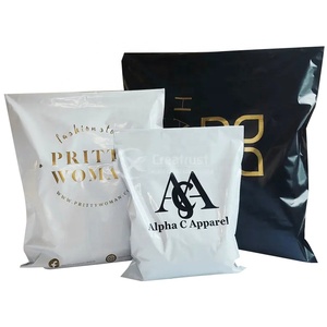 Gdcx DIY Logo bưu phẩm 100pcs Pocket vận chuyển giao hàng túi túi màu trắng lớn quần áo Poly bưu phẩm với thiết kế cho nhỏ busine - Product Image 1