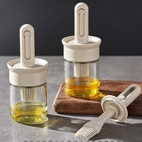 Nouvelle Brosse à Badigeonner Intégrée avec Bouteille d'Huile Télescopique, Résistante aux Hautes Températures, en Silicone de Qualité Alimentaire, pour la Cuisson, à Long Manche