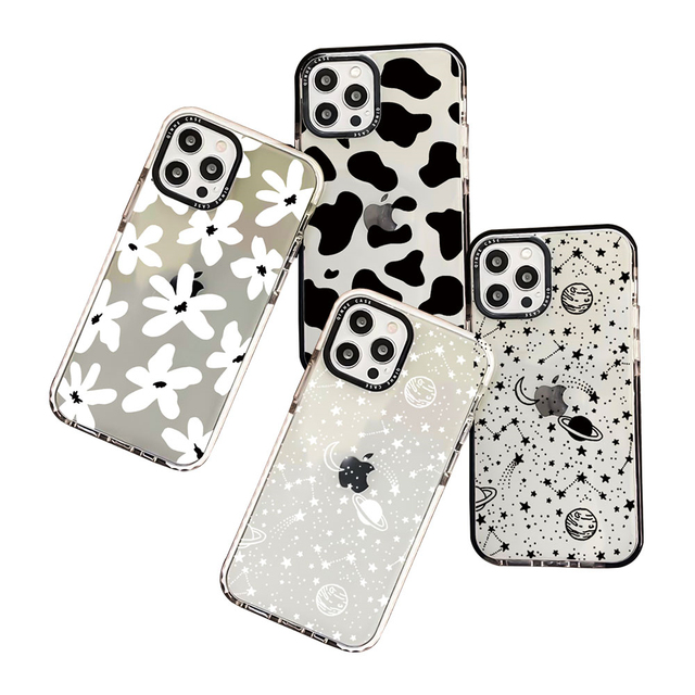 Valentine's Day Floral Cow Design TPU Shockproof Phone Case for iPhone 16 Pro Max 8 Plus