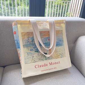 Bolsa exterior grande reutilizable lisa con estampado de logotipo personalizado de fábrica bolsa de compras de lona de algodón con bolsillo - Product Image 4