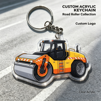 Porte-clés en acrylique dessin animé camion de pompiers, logo personnalisé, numéro de maillot de mascotte, article de fan, vente en gros, étanche