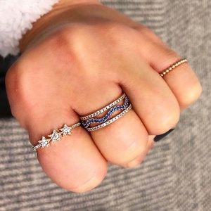 Bague LOZRUNVE de luxe hip-hop avec oxyde de zirconium coloré, plaqué or 18 carats et argent sterling 925 - Product Image 3