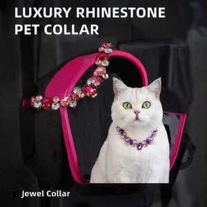 Collier de luxe pour animaux de compagnie en alliage orné de cristaux et de strass, design à pois, pour chats et chiens - Product Image 2