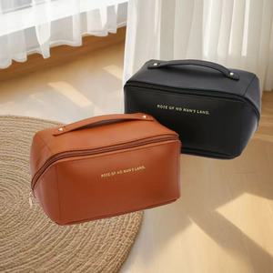 High-End PVC Cartoon Zipper Travel <b>Makeup</b> Bag Storage Organizer Soft Thickened Pillow Bag Multi-Layer Waterproof Wide Open - Product Image 2