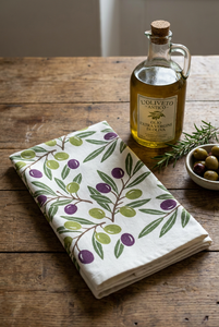 100% Cotton <strong>Tea</strong> <strong>Towels</strong> Vintage Olive Branch <strong>Sage</strong> <strong>Green</strong> Retro Style Kitchen Linens 40x60cm - Product Image 3