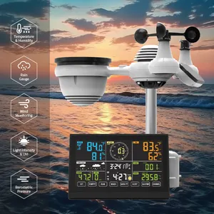 Youtong WiFi Tuya Weather Station Large Screen Rainfall Wind Speed UV Light 7 In 1 Professional Weather Station