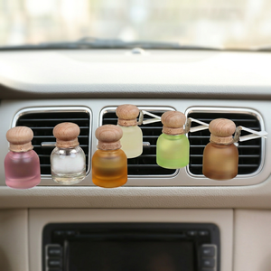 Diffuseur de parfum pour voiture en verre givré 10 ml, évaporation naturelle, sans électricité, à suspendre, pour huiles essentielles, désodorisant d'air - Product Image 2