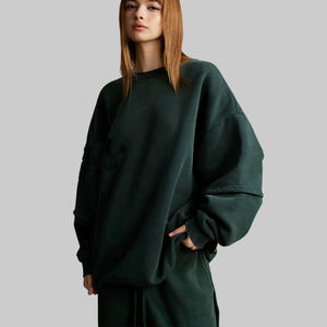 Sweat-shirt en molleton pour homme, style streetwear, effet délavé, patchwork, flocon de neige, col rond, faux deux pièces - Product Image 3